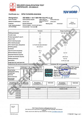  Firma Kaynak Belgesi