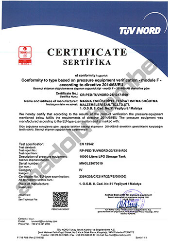  Lpg Tank Ce Belgesi